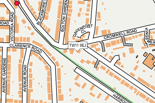 TW11 9EJ map - OS OpenMap – Local (Ordnance Survey)