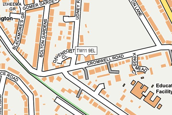 TW11 9EL map - OS OpenMap – Local (Ordnance Survey)