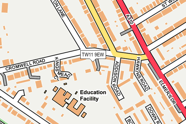 TW11 9EW map - OS OpenMap – Local (Ordnance Survey)