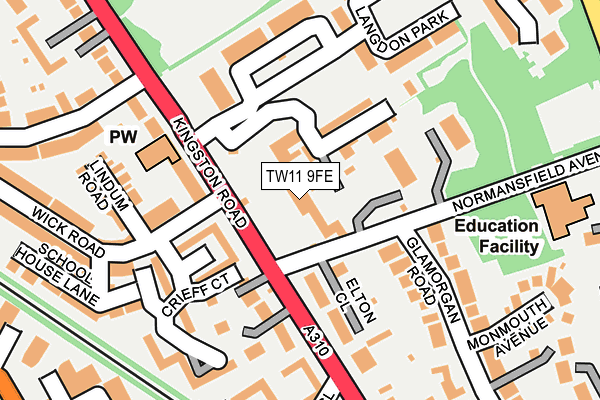 TW11 9FE map - OS OpenMap – Local (Ordnance Survey)