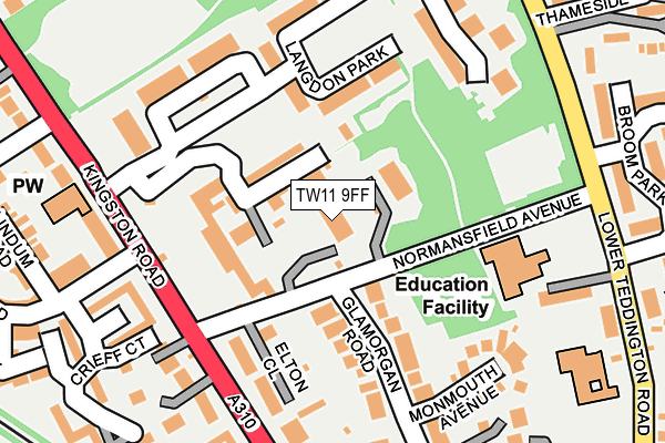 TW11 9FF map - OS OpenMap – Local (Ordnance Survey)