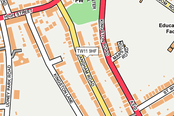 TW11 9HF map - OS OpenMap – Local (Ordnance Survey)