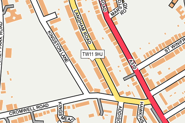 TW11 9HJ map - OS OpenMap – Local (Ordnance Survey)