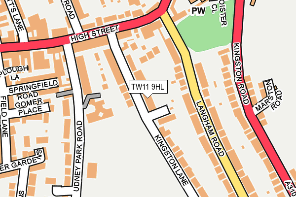 TW11 9HL map - OS OpenMap – Local (Ordnance Survey)