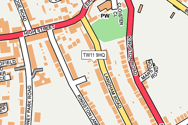 TW11 9HQ map - OS OpenMap – Local (Ordnance Survey)