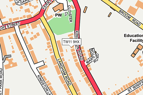 TW11 9HX map - OS OpenMap – Local (Ordnance Survey)
