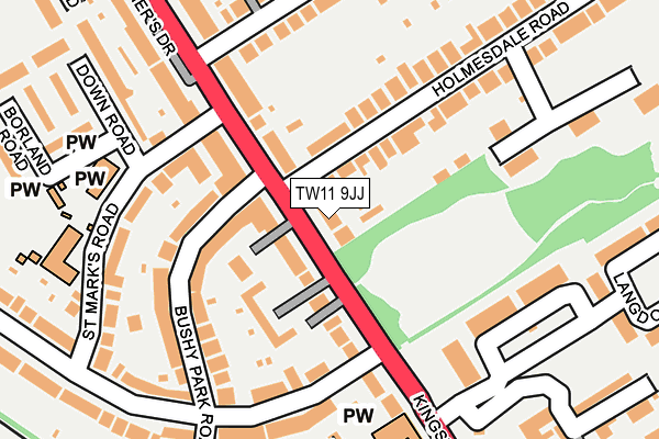 TW11 9JJ map - OS OpenMap – Local (Ordnance Survey)