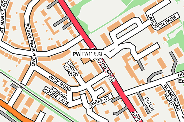 TW11 9JQ map - OS OpenMap – Local (Ordnance Survey)
