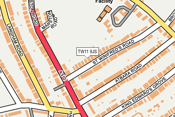 TW11 9JS map - OS OpenMap – Local (Ordnance Survey)