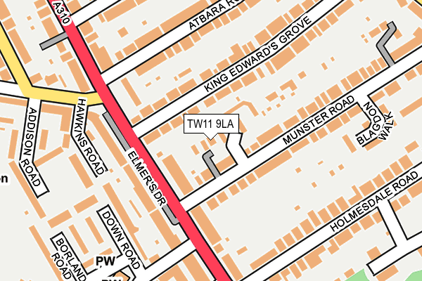 TW11 9LA map - OS OpenMap – Local (Ordnance Survey)