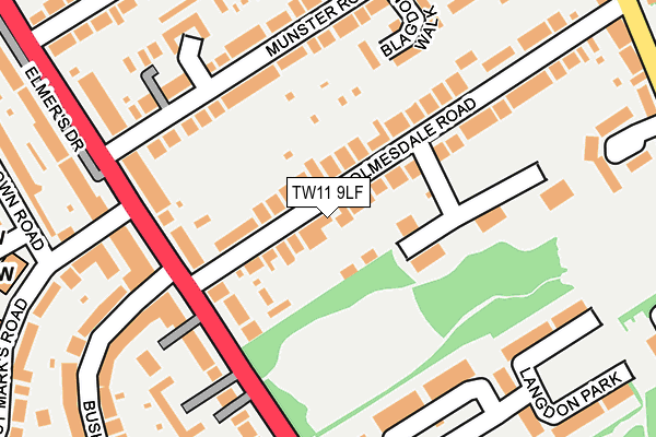 TW11 9LF map - OS OpenMap – Local (Ordnance Survey)