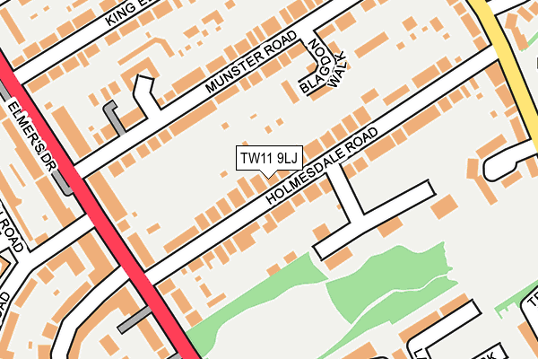 TW11 9LJ map - OS OpenMap – Local (Ordnance Survey)