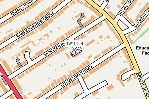 TW11 9LN map - OS OpenMap – Local (Ordnance Survey)