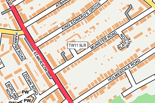 TW11 9LR map - OS OpenMap – Local (Ordnance Survey)
