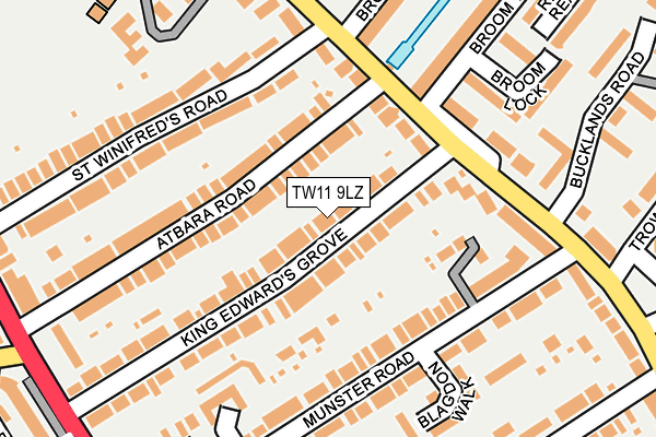 TW11 9LZ map - OS OpenMap – Local (Ordnance Survey)