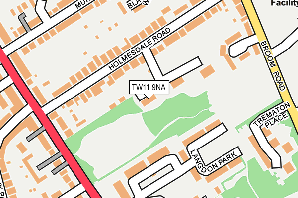TW11 9NA map - OS OpenMap – Local (Ordnance Survey)