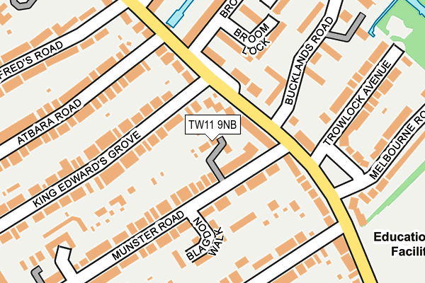 TW11 9NB map - OS OpenMap – Local (Ordnance Survey)