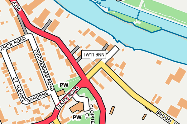 TW11 9NN map - OS OpenMap – Local (Ordnance Survey)
