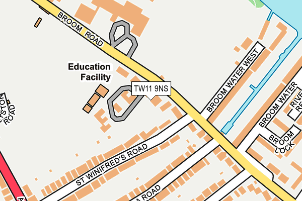 TW11 9NS map - OS OpenMap – Local (Ordnance Survey)