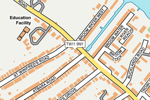 TW11 9NY map - OS OpenMap – Local (Ordnance Survey)