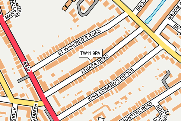 TW11 9PA map - OS OpenMap – Local (Ordnance Survey)
