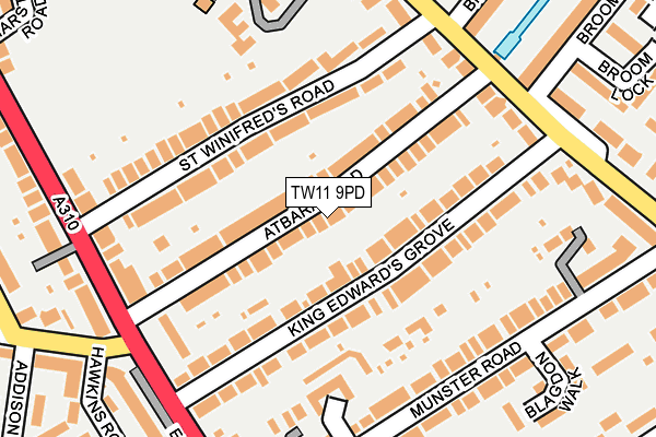 TW11 9PD map - OS OpenMap – Local (Ordnance Survey)