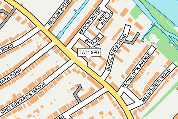 TW11 9PG map - OS OpenMap – Local (Ordnance Survey)