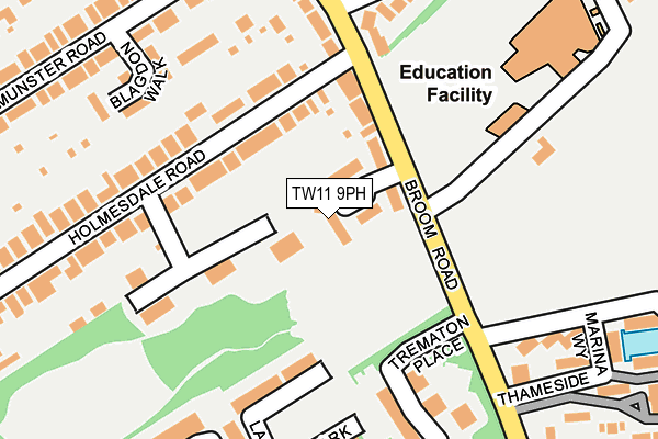 TW11 9PH map - OS OpenMap – Local (Ordnance Survey)