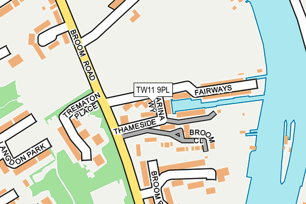 TW11 9PL map - OS OpenMap – Local (Ordnance Survey)