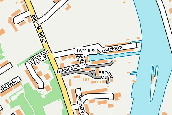 TW11 9PN map - OS OpenMap – Local (Ordnance Survey)