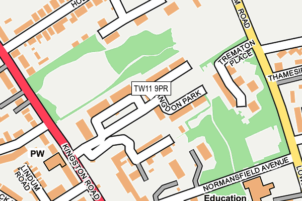 TW11 9PR map - OS OpenMap – Local (Ordnance Survey)