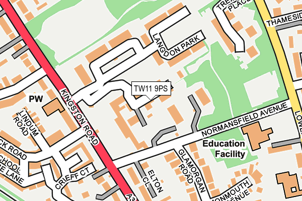 TW11 9PS map - OS OpenMap – Local (Ordnance Survey)