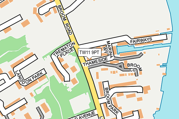 TW11 9PT map - OS OpenMap – Local (Ordnance Survey)