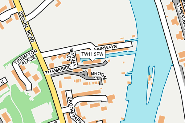 TW11 9PW map - OS OpenMap – Local (Ordnance Survey)