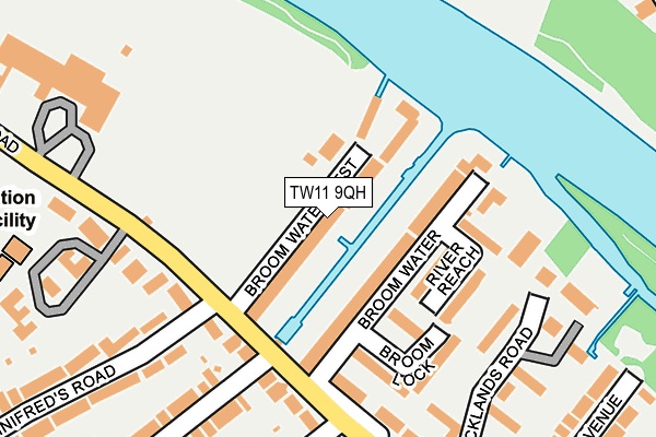 TW11 9QH map - OS OpenMap – Local (Ordnance Survey)