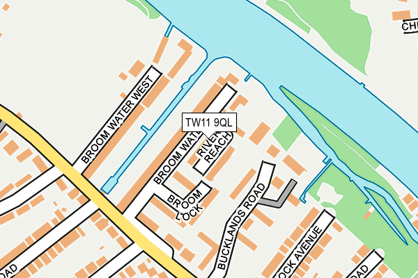 TW11 9QL map - OS OpenMap – Local (Ordnance Survey)