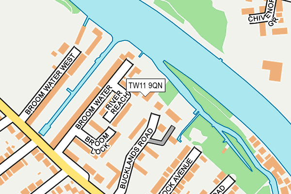 TW11 9QN map - OS OpenMap – Local (Ordnance Survey)