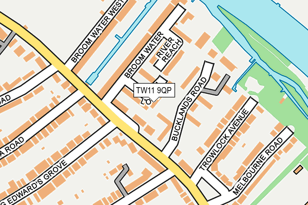 TW11 9QP map - OS OpenMap – Local (Ordnance Survey)