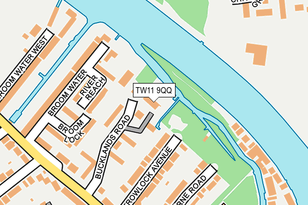 TW11 9QQ map - OS OpenMap – Local (Ordnance Survey)