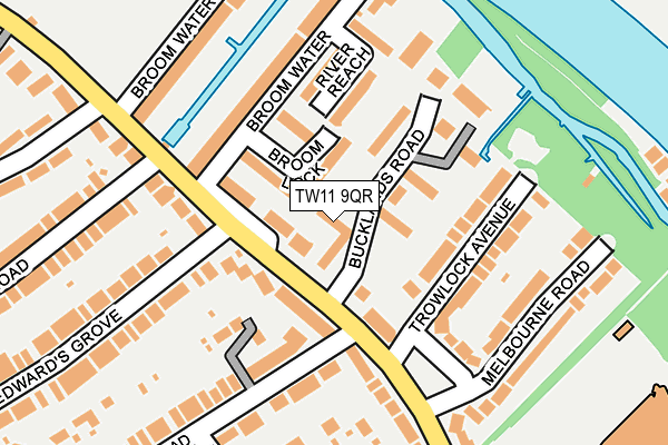 TW11 9QR map - OS OpenMap – Local (Ordnance Survey)