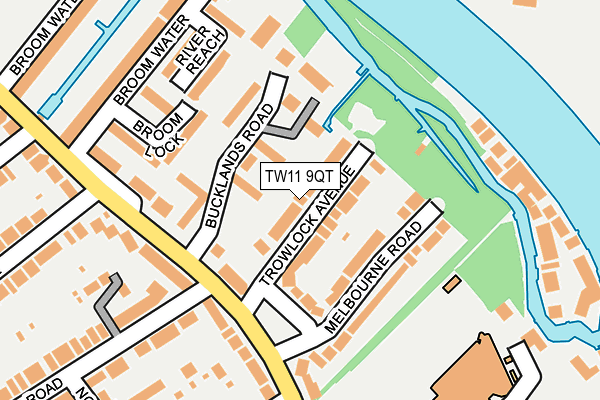 TW11 9QT map - OS OpenMap – Local (Ordnance Survey)