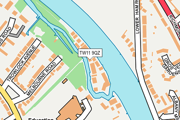 TW11 9QZ map - OS OpenMap – Local (Ordnance Survey)