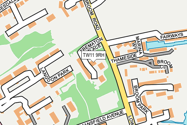 TW11 9RH map - OS OpenMap – Local (Ordnance Survey)