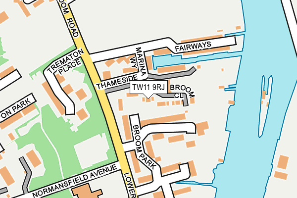 TW11 9RJ map - OS OpenMap – Local (Ordnance Survey)