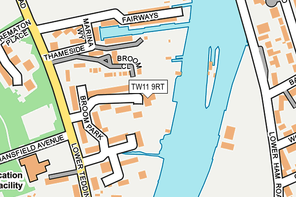 TW11 9RT map - OS OpenMap – Local (Ordnance Survey)