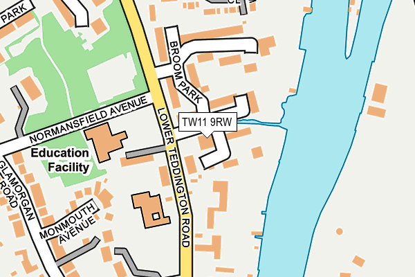TW11 9RW map - OS OpenMap – Local (Ordnance Survey)