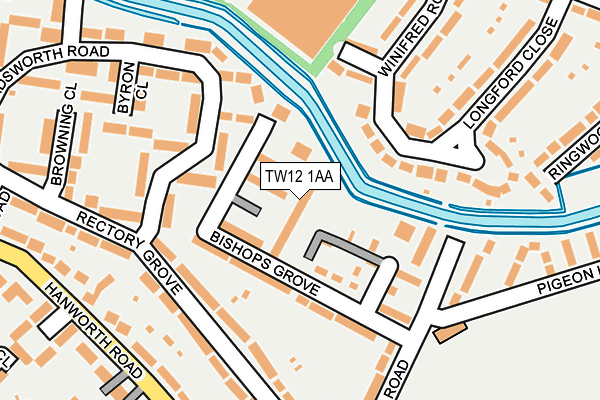 TW12 1AA map - OS OpenMap – Local (Ordnance Survey)