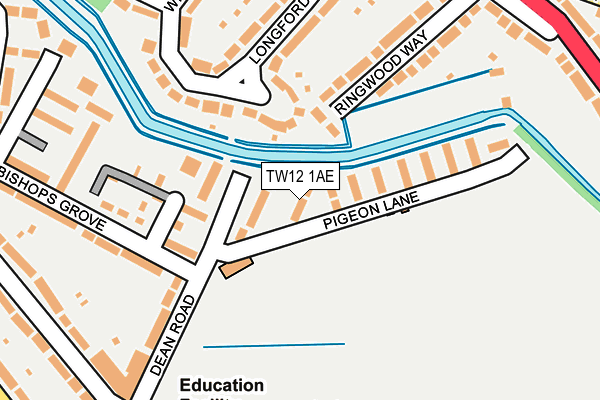 TW12 1AE map - OS OpenMap – Local (Ordnance Survey)