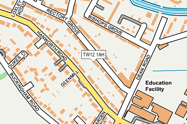 TW12 1AH map - OS OpenMap – Local (Ordnance Survey)