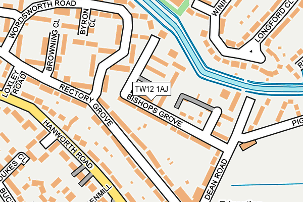 TW12 1AJ map - OS OpenMap – Local (Ordnance Survey)